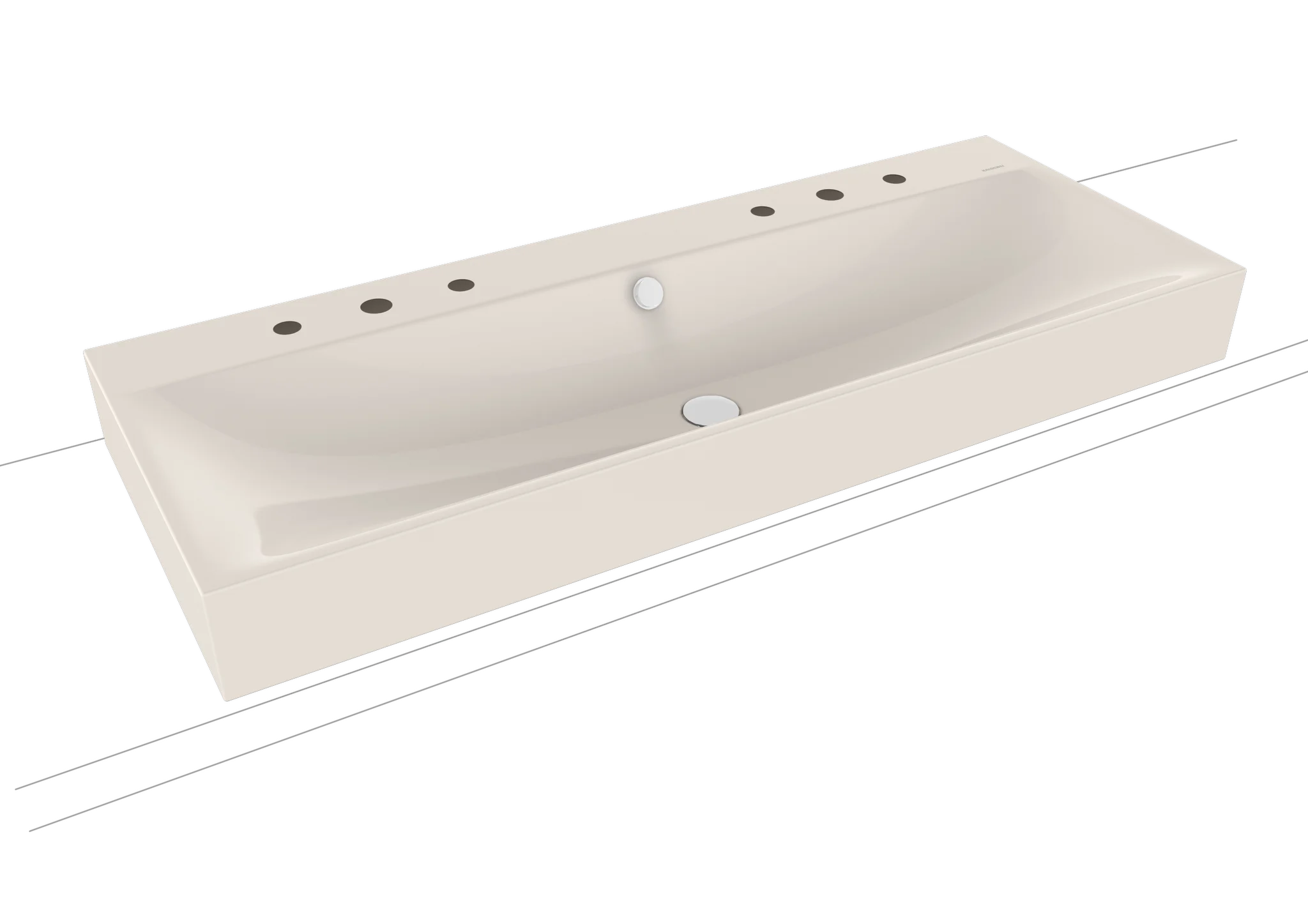 Kaldewei SILENIO Aufsatz-Doppelwaschtisch, 1200x460 mm, Randhöhe 120 mm, Alpinweiß, Perl-Effekt, 2x3-Hahnlochbohrung mit Überlaufgarnitur Kaldewei SILENIO Aufsatz-Doppelwaschtisch, 1200x460 mm, Randhöhe 120 mm, Alpinweiß, Perl-Effekt, 2x3-Hahnlochbohrung mit Überlaufgarnitur