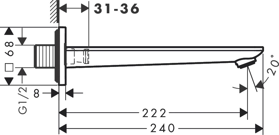 Auslauf für Armaturen „Axor Citterio C“ in Chrom