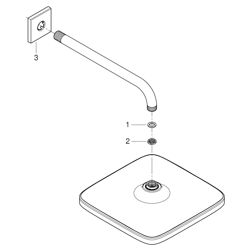 Grohe Tempesta 250 Cube Kopfbrause-Set, 380 mm, 1 Strahlart Grohe Tempesta 250 Cube Kopfbrause-Set, 380 mm, 1 Strahlart