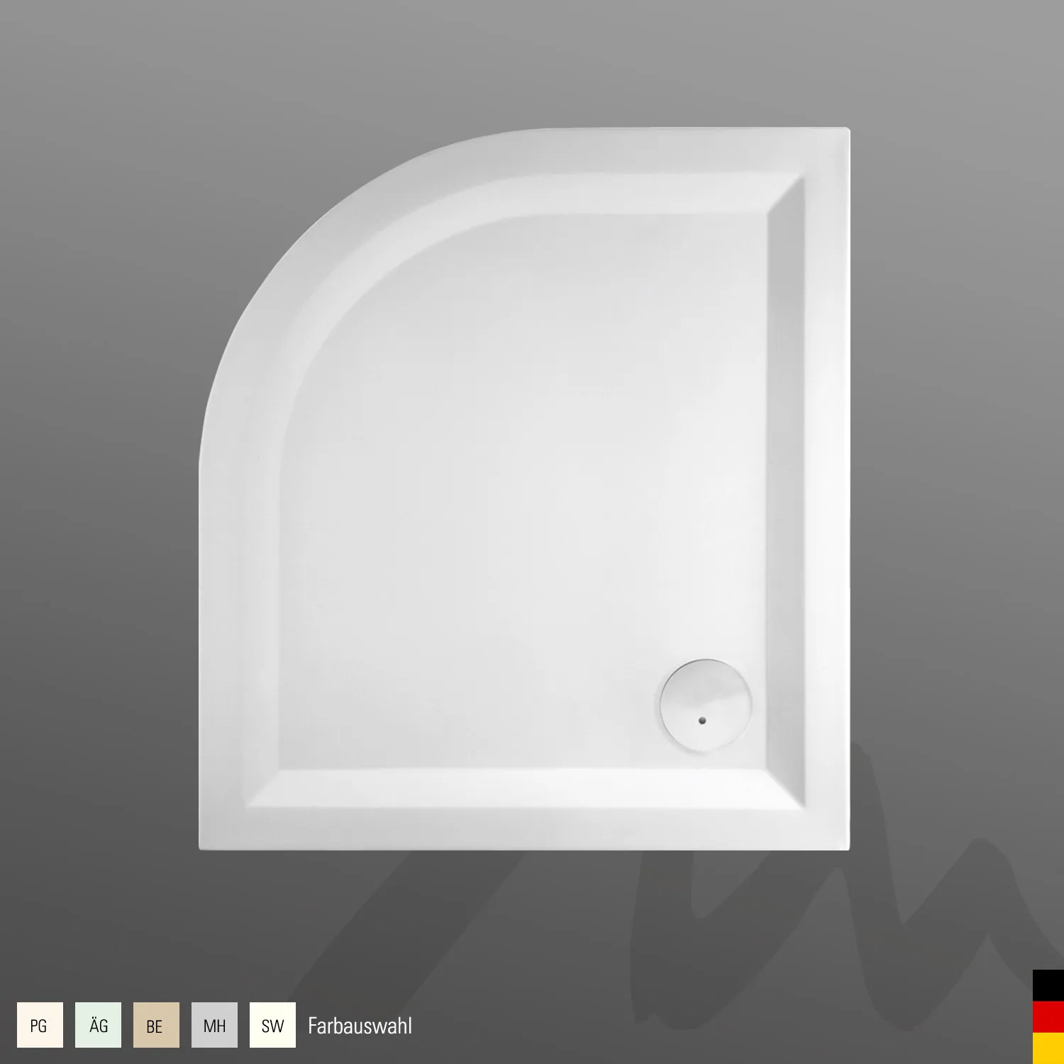 Mauersberger Acryl-Duschwanne albis 100⁄90 SF links, 1000x900x50, Farbgruppe 2 Mauersberger Acryl-Duschwanne albis 100⁄90 SF links, 1000x900x50, Farbgruppe 2