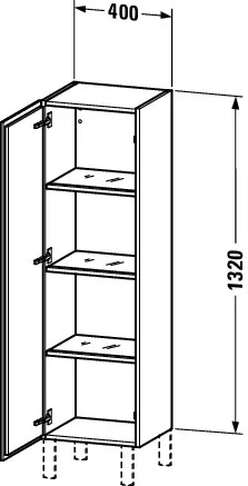 Duravit Halbhochschrank „L-Cube“ 40 × 132 × 36,3 cm