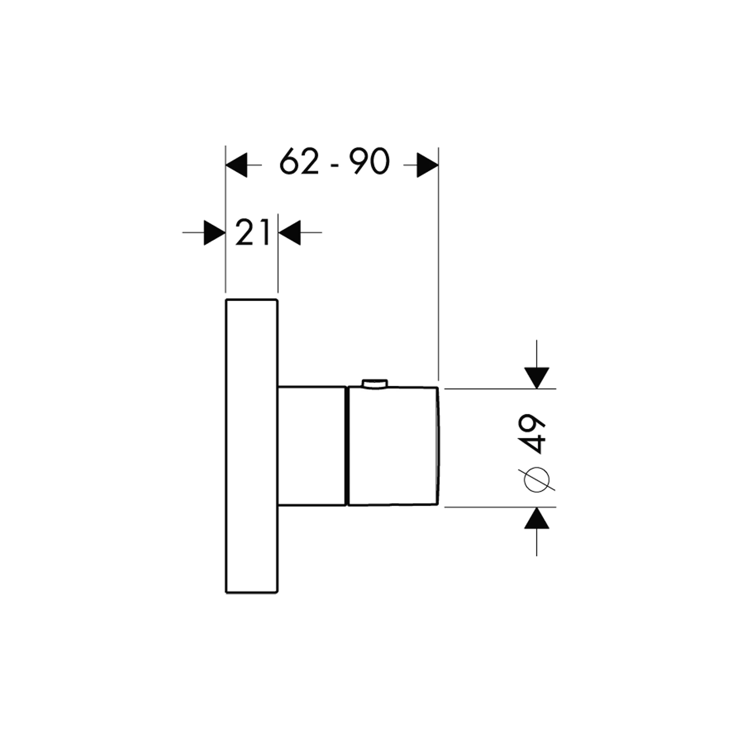 Thermostatmischer Unterputz Axor Starck Fertigset eckig chrom