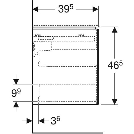 ONE Unterschrank für Waschtisch, mit zwei Schubladen, verkürzte Ausladung: 104.5x46.5x39.5cm, weiß ONE Unterschrank für Waschtisch, mit zwei Schubladen, verkürzte Ausladung: 104.5x46.5x39.5cm, weiß