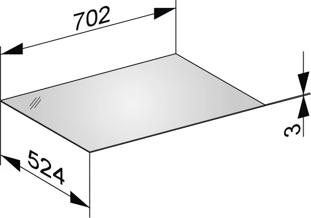 Edition 11 Abdeckplatte passend zum Sideboard 31322/23 702 x 3 x 524 mm Glas anthrazit