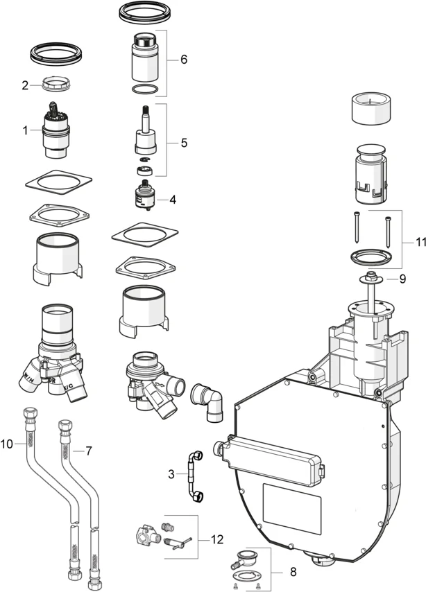 Hansa UP-Rohbauset Bade- und Brausearmatur Hansa 5303 DN20, Wannenrandmontage, Unterputz, Chrom Hansa UP-Rohbauset Bade- und Brausearmatur Hansa 5303 DN20, Wannenrandmontage, Unterputz, Chrom