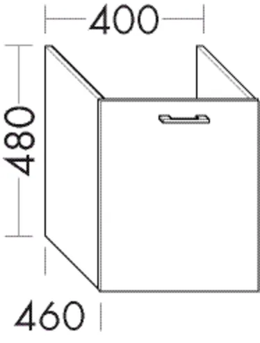 Waschtischunterschrank Sys30 von burgbad – 400 mm breit, 480 mm hoch, 460 mm tief, 1 Auszug mit SilentSystem
