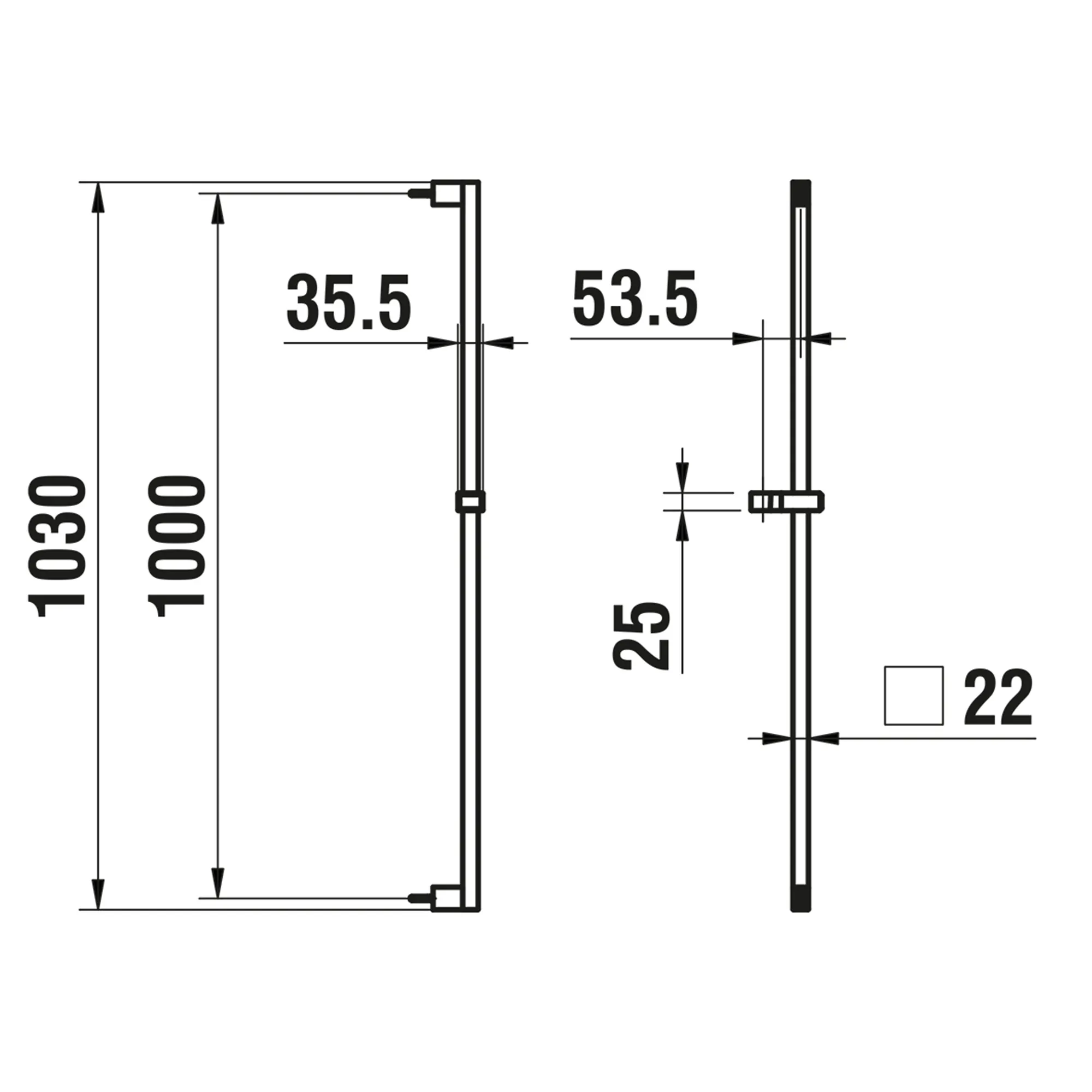 Laufen QUADRIGA HF901158 Brausestange CityGliss, PVD Edelstahl-Optik, 1030mm Laufen QUADRIGA HF901158 Brausestange CityGliss, PVD Edelstahl-Optik, 1030mm