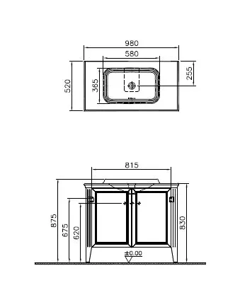 Valarte Set 98 cm Einbauwaschtisch + Waschtischunterschrank 2 Türen Grau Matt Valarte Set 98 cm Einbauwaschtisch + Waschtischunterschrank 2 Türen Grau Matt