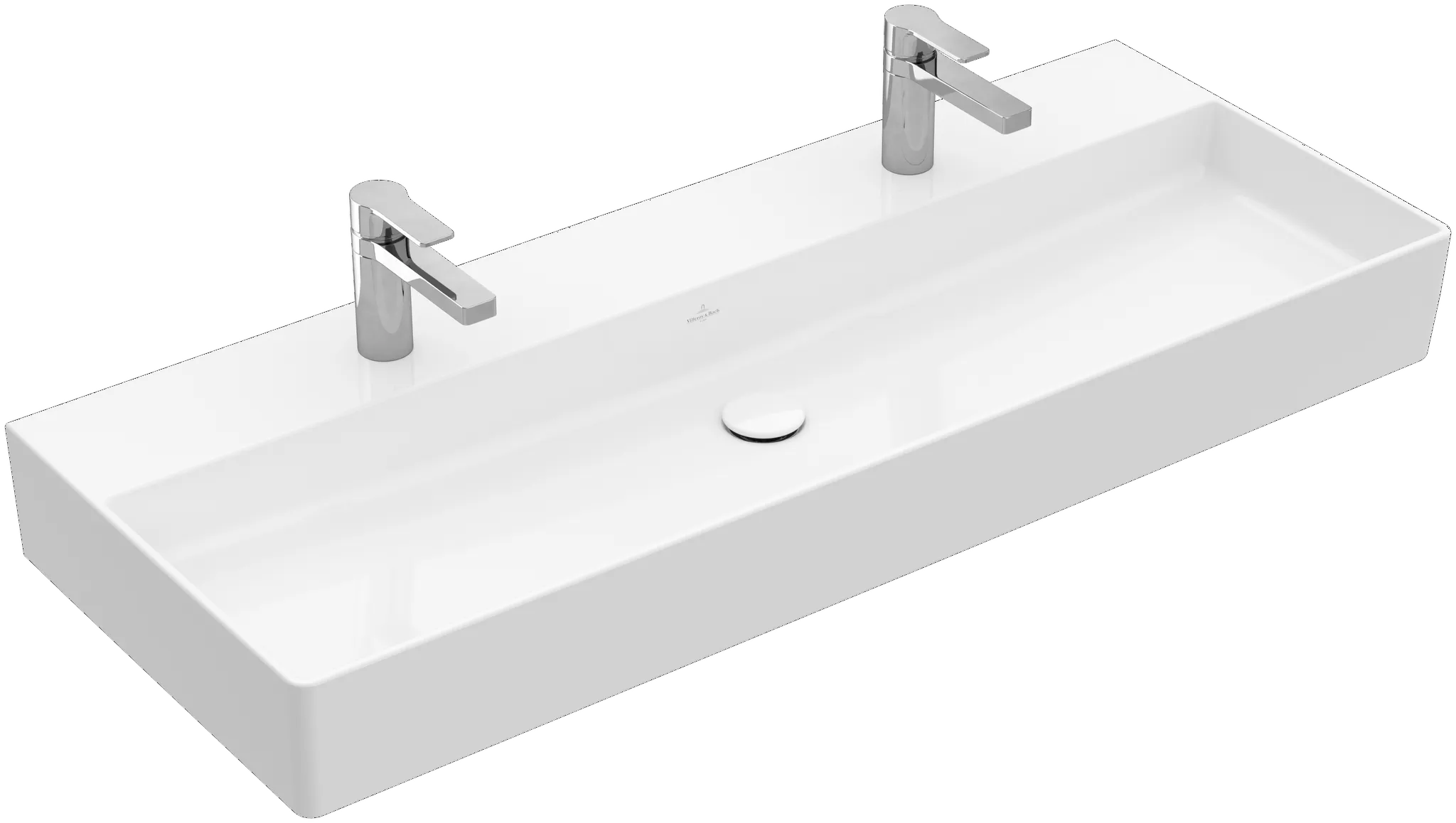 Villeroy & Boch Wandwaschtisch aus TitanCeram geschliffen „Memento 2.0“ 1200 × 470 × 150 mm, Hahnlochposition links und rechts, mit Hahnlochbohrung in Weiß Alpin Villeroy & Boch Wandwaschtisch aus TitanCeram geschliffen „Memento 2.0“ 1200 × 470 × 150 mm, Hahnlochposition links und rechts, mit Hahnlochbohrung in Weiß Alpin