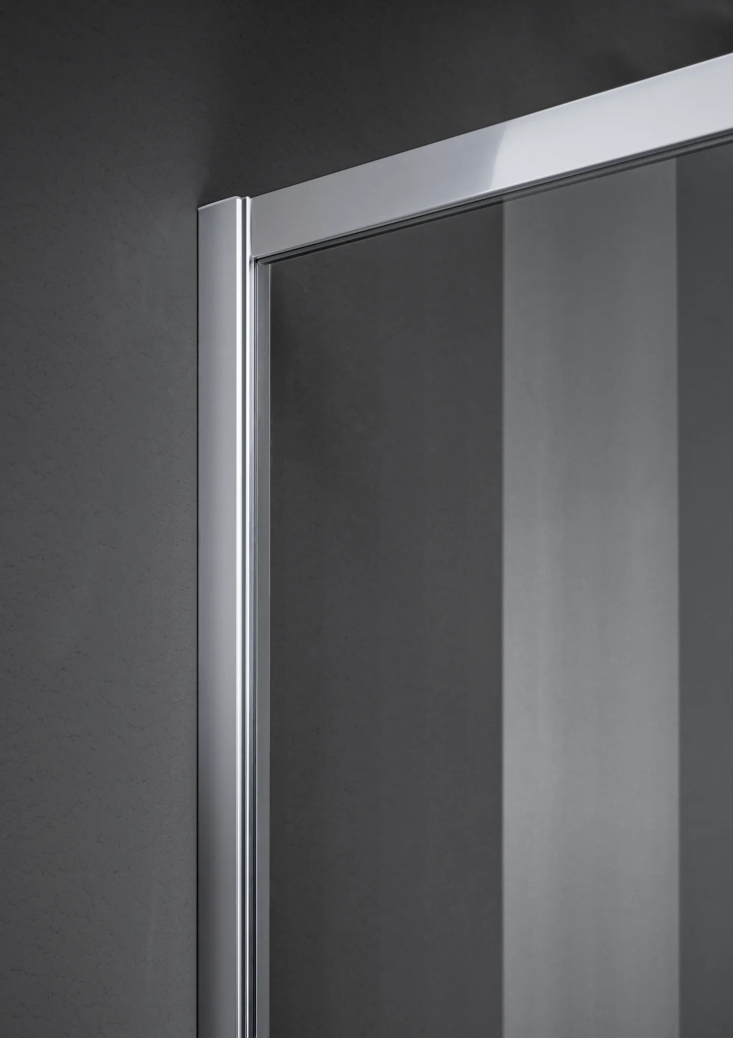 Kermi Duschtür Gleittür 2-teilig bodenfrei mit Festfeld links für Nische und Ecke „LIGA“ 185 cm Glas Klar, Profile Silber Hochglanz, Schiebetür zweiteilig