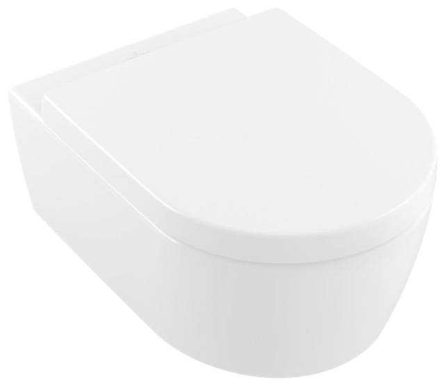 Wand-Tiefspül-WC Combi-Pack DirectFlush „Avento“ 37 × 31,5 cm in Weiß Alpin mit CeramicPlus, ohne Spülrand