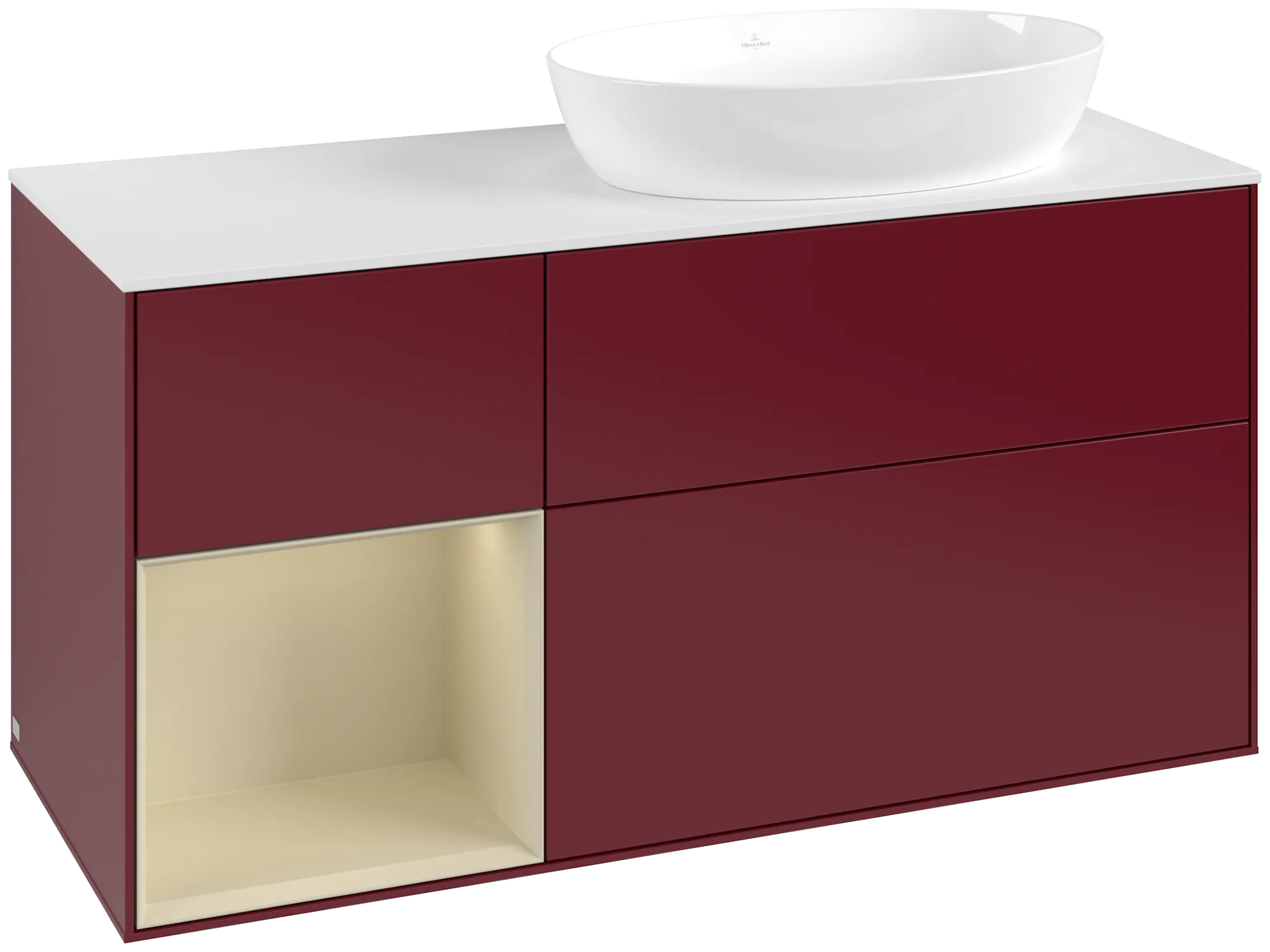 Villeroy & Boch Waschbeckenunterschrank Finion FA4, 1200x603x501mm, mit Beleuchtung, 3 Auszüge