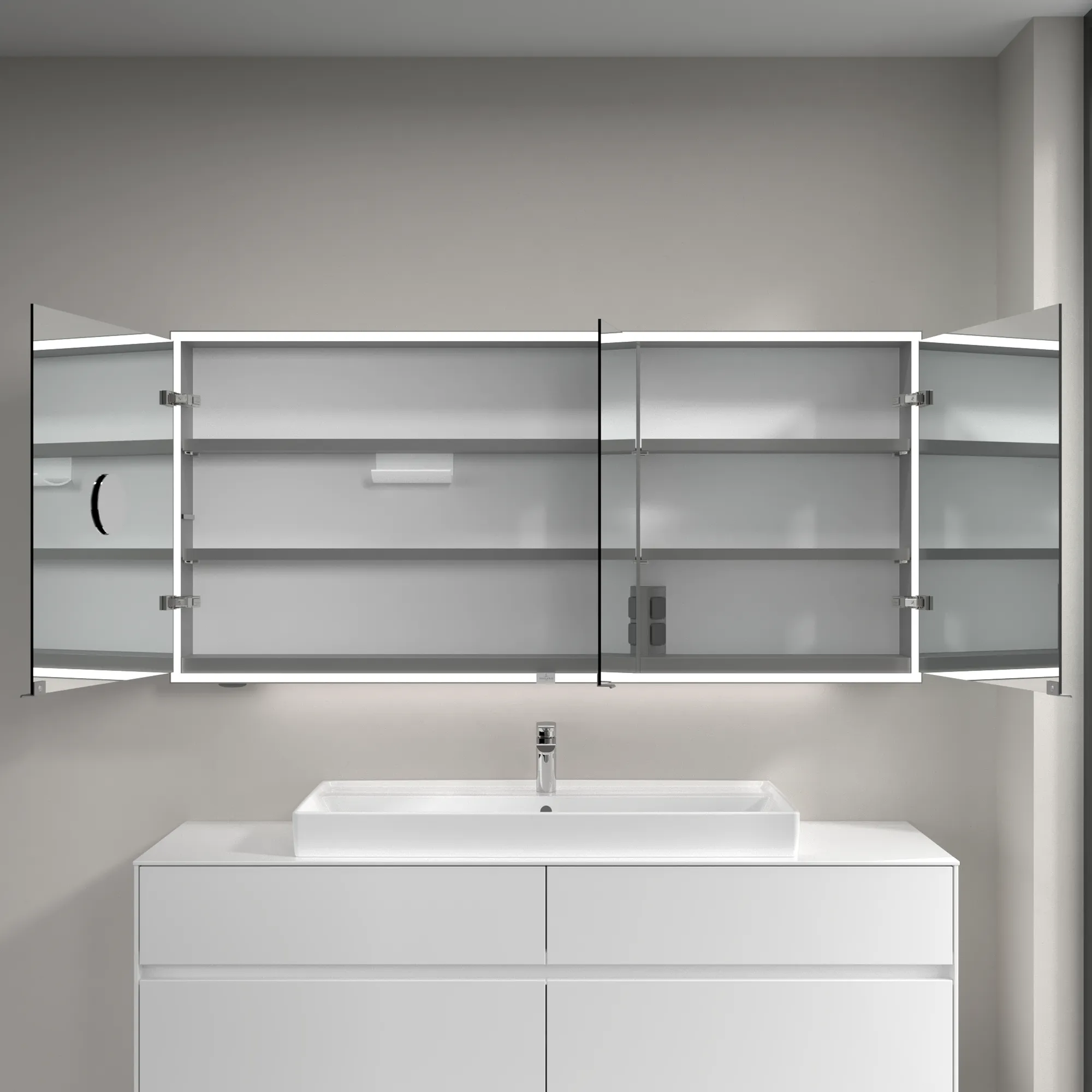 Villeroy & Boch Vorbau-Spiegelschrank „My View Now“ 1600 × 750 × 168 mm in White Matt Villeroy & Boch Vorbau-Spiegelschrank „My View Now“ 1600 × 750 × 168 mm in White Matt