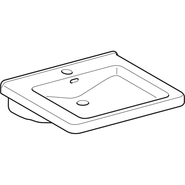 Wandwaschtisch „Renova Comfort Square“, rechteckig 60 × 55 cm in weiß alpin Wandwaschtisch „Renova Comfort Square“, rechteckig 60 × 55 cm in weiß alpin
