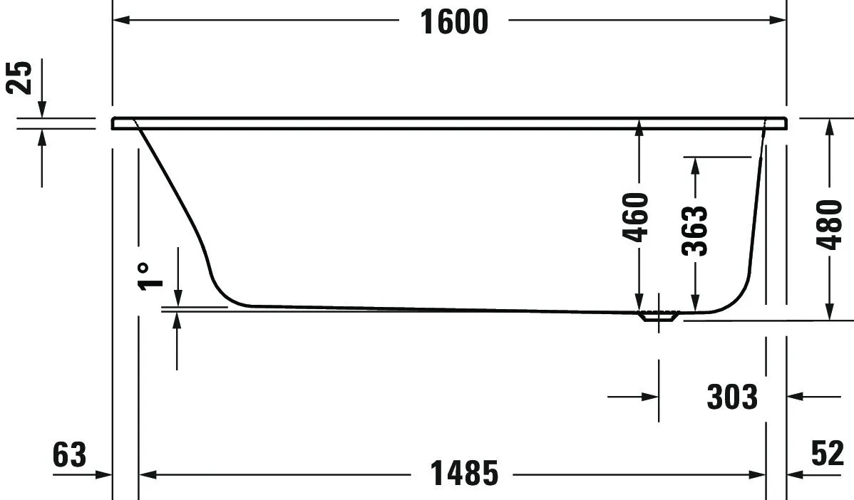 Duravit Whirlwanne „Qatego“ rechteck 160 × 70 cm, Fußablauf