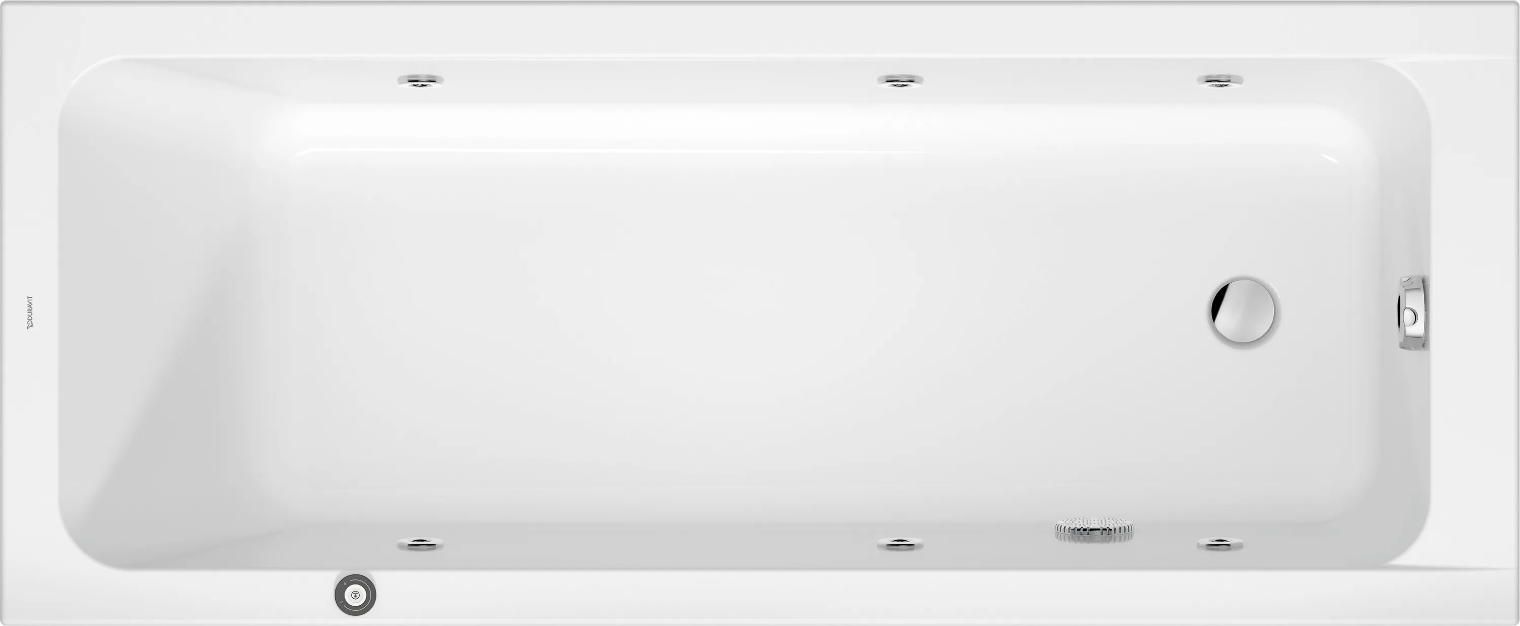 Duravit Whirlwanne „D-Code“ rechteck 1700 × 700 mm, Fußablauf mit Jet Project