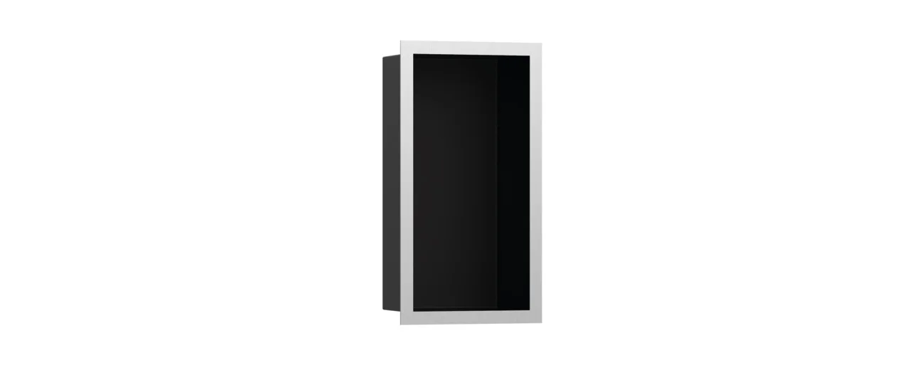 Hansgrohe XtraStoris Individual Wandnische Mattschwarz, 300 x 150 x 100 mm, Edelstahl V2A, für Nass- und Trockenbau