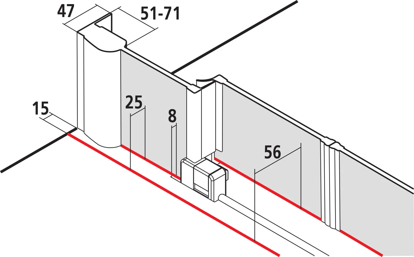 Kermi Duschtür Gleittür 4-teilig bodenfrei mit Festfeldern für Nische und Ecke „PEGA“ Glas SR Opaco, Profile Silber Hochglanz, BV: 1190 - 1230 mm GAK: 1190 - 1210 mm WE: 1190 - 1230 mm H: 1850 mm Kermi Duschtür Gleittür 4-teilig bodenfrei mit Festfeldern für Nische und Ecke „PEGA“ Glas SR Opaco, Profile Silber Hochglanz, BV: 1190 - 1230 mm GAK: 1190 - 1210 mm WE: 1190 - 1230 mm H: 1850 mm