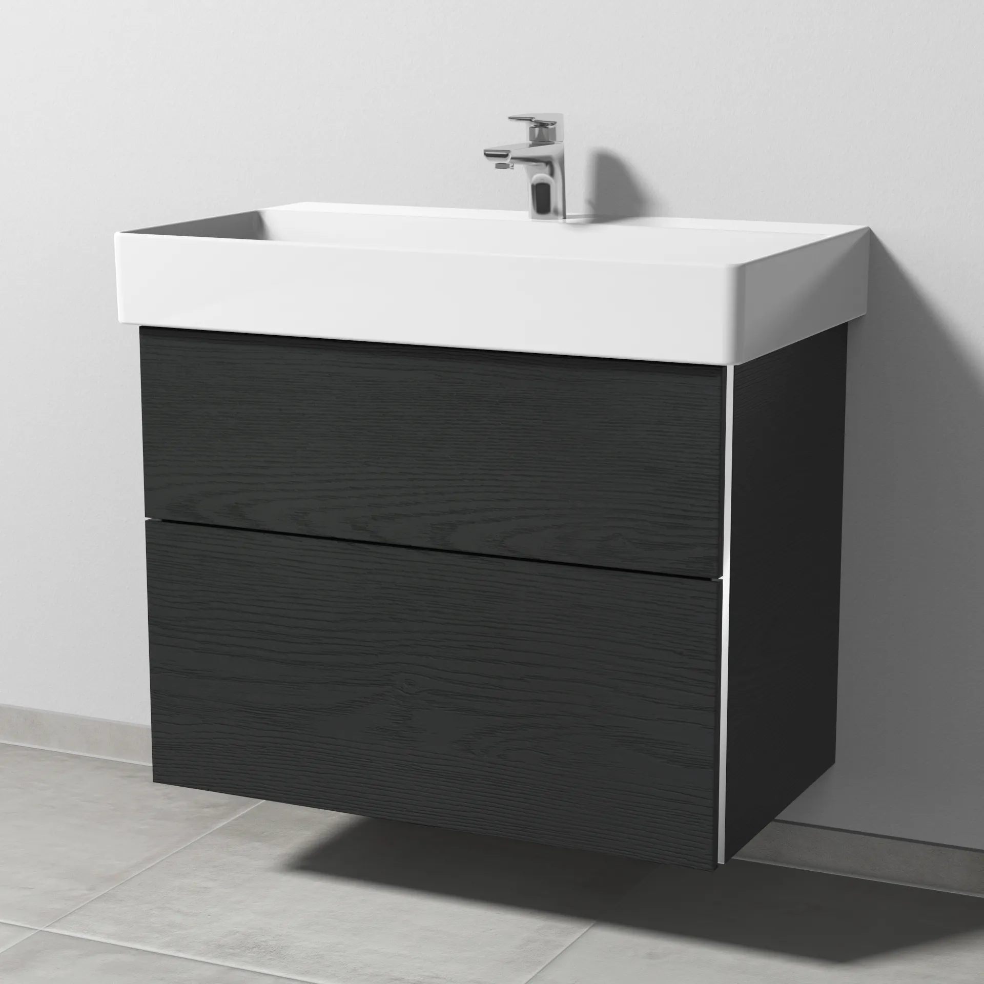 Sanipa Waschtischunterschrank „3way“ 750 × 588 × 447 mm in Black Oak Sanipa Waschtischunterschrank „3way“ 750 × 588 × 447 mm in Black Oak
