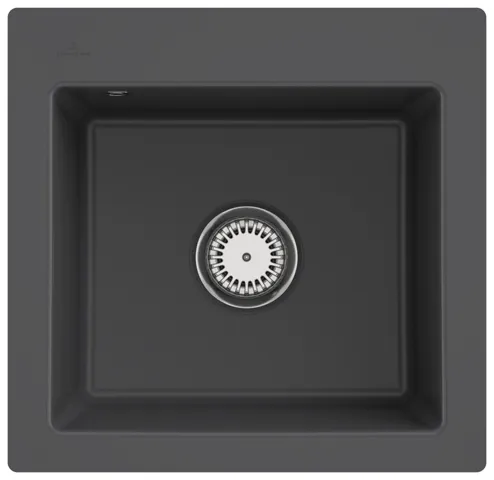 Villeroy & Boch flächenbündiges Küchenspülbecken „Subway“ 50 S flat 490 × 475 × 220 mm, für Becken mittig in Graphite
