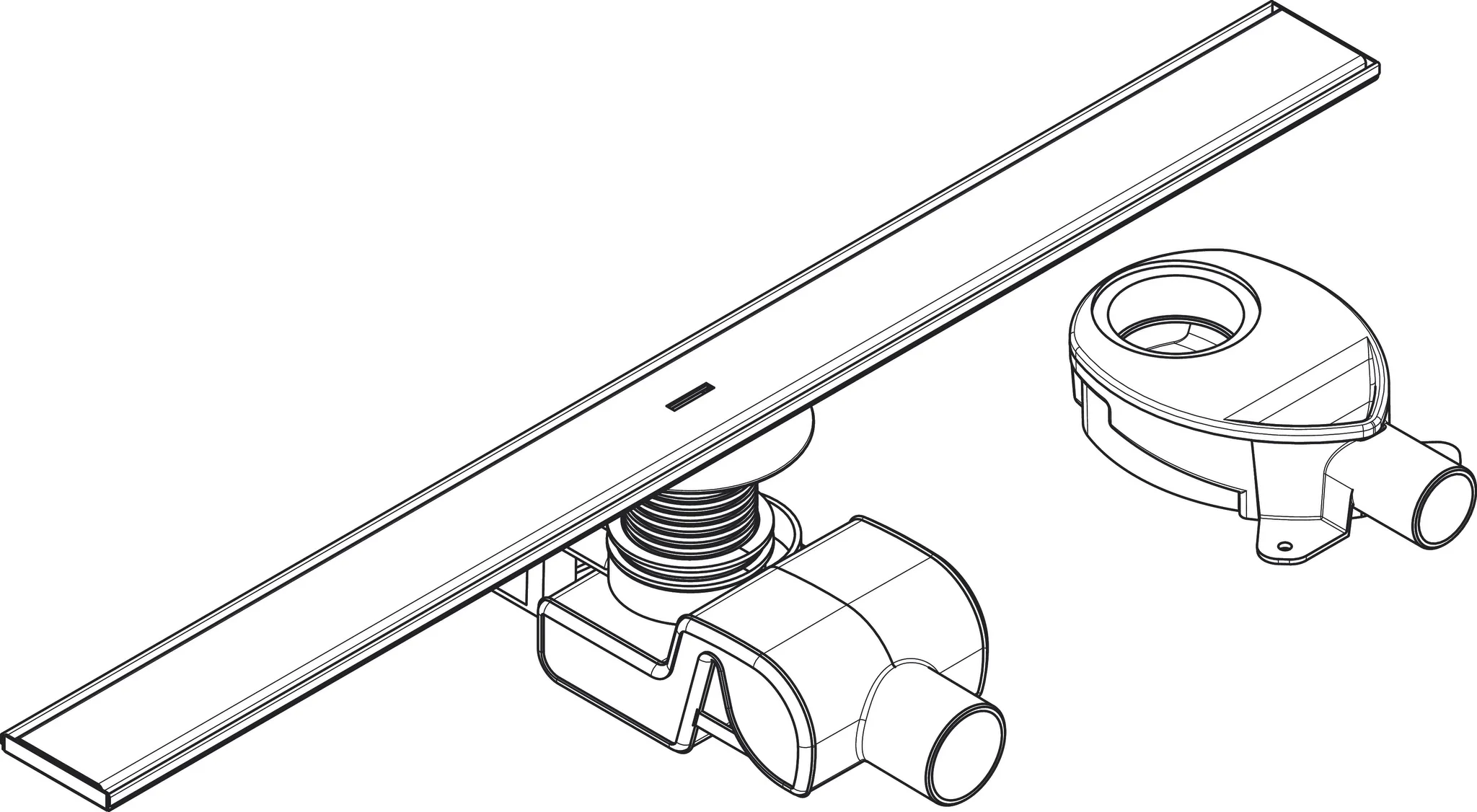 RainDrain Allround Komplettset Duschrinne 800 für Standard-/flache Installation Edelstahl gebürstet