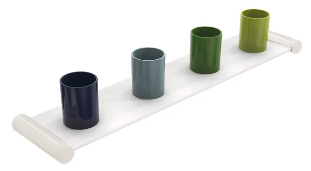 HEWI Zahnputzbecherleiste Kids, 4 Plätze, 630 mm breit, 94 mm hoch, 132 mm tief, in Farbe Reinweiß HEWI Zahnputzbecherleiste Kids, 4 Plätze, 630 mm breit, 94 mm hoch, 132 mm tief, in Farbe Reinweiß