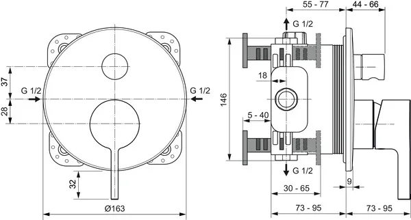 Badearmatur Unterputz Joy, Bausatz2, DIN EN 1717, Brushed Gold Badearmatur Unterputz Joy, Bausatz2, DIN EN 1717, Brushed Gold