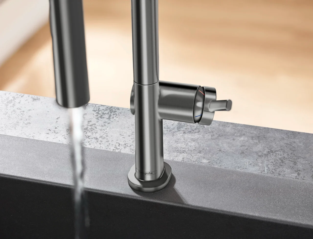 Hansgrohe Talis M54 Einhebel-Küchenmischer mit Ausziehbrause 2jet sBox BBC, Brushed Black Chrome, ComfortZone 210, Schwenkbereich einstellbar in 4 Stufen, Hahnlochbohrung 35 mm