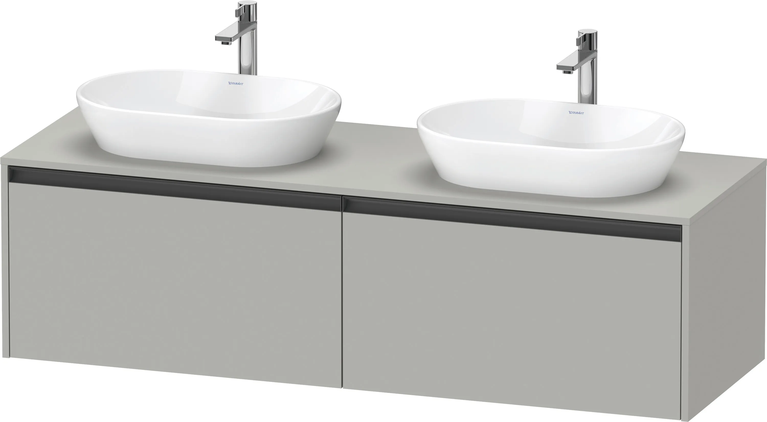 Duravit Waschtischunterschrank wandhängend „Ketho.2“ 160 × 45,9 × 55 cm Betongrau Matt