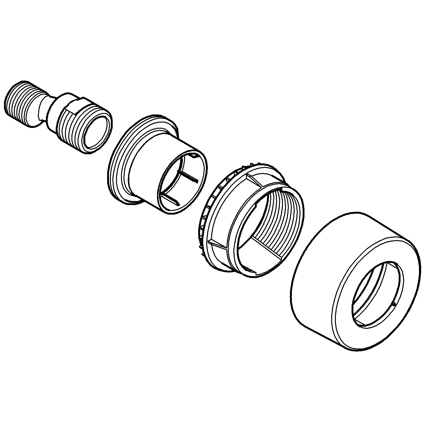 S-Anschluss 12693, 1/2″ × 3/4″, Verstellbarkeit 7,5 mm, chrom