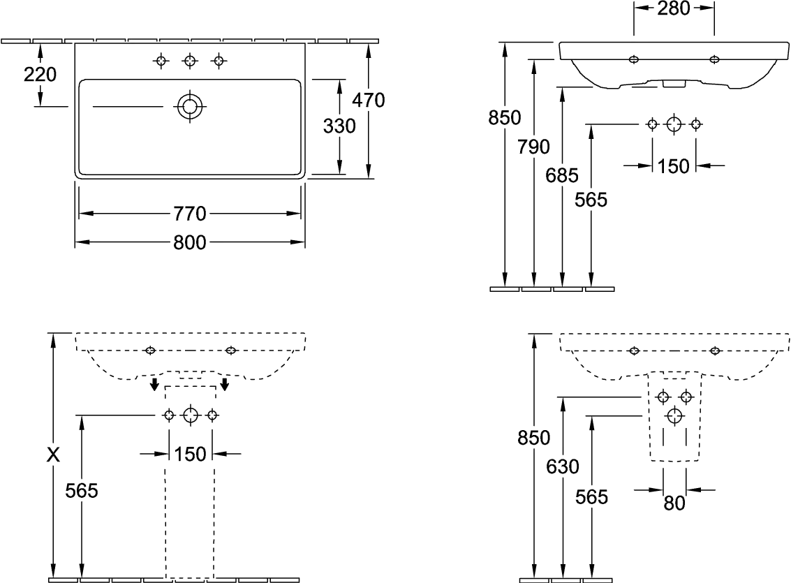 Halbsäule „Subway 2.0“ 31,5 × 29 × 20 cm in Weiß Alpin