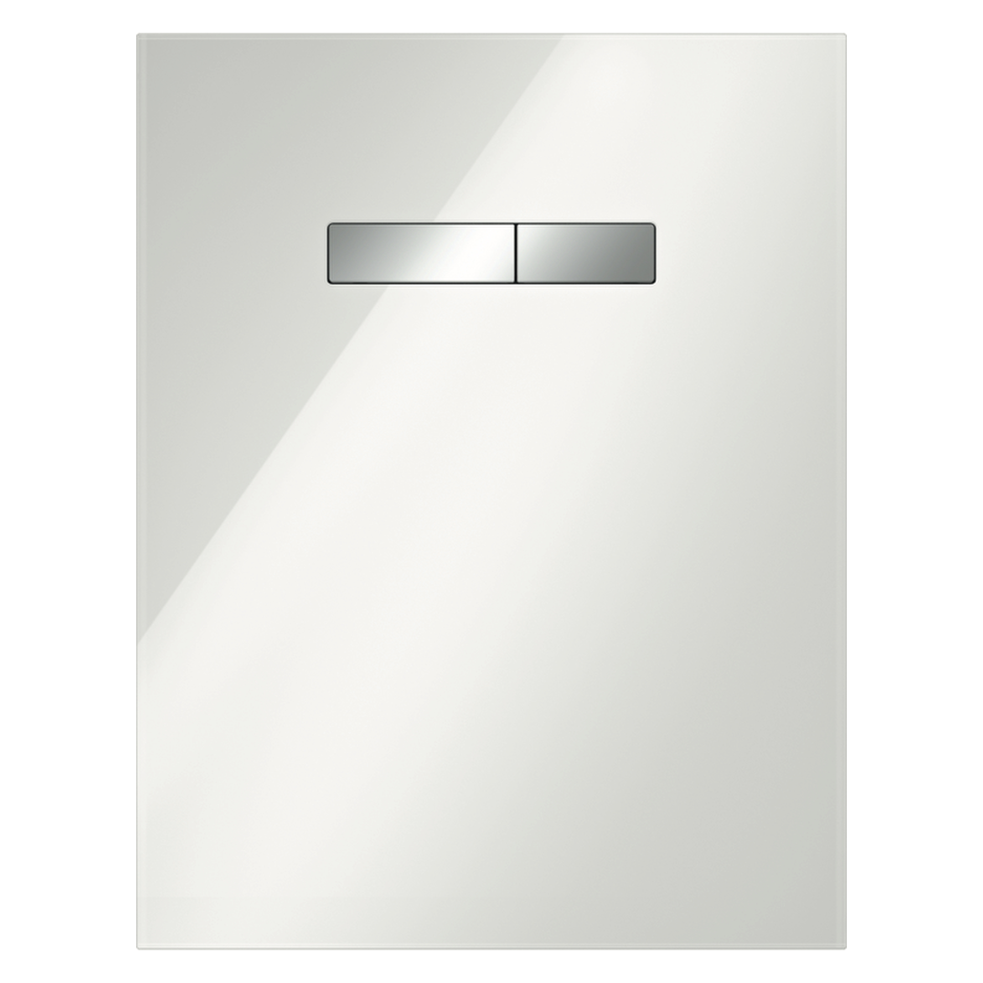 TECElux Betätigungsglasplatte manuell Glas weiß, Tasten Chrom glänzend