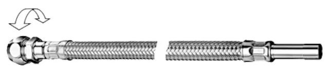 Schlauch Clean-Flex S, flexibel, 150 mm, Zugfeste Messing-Konus-Quetschverschraubung Ø 10 mm (DN 10 G 3/8 AG), Rohrstutzen Ø 10 mm