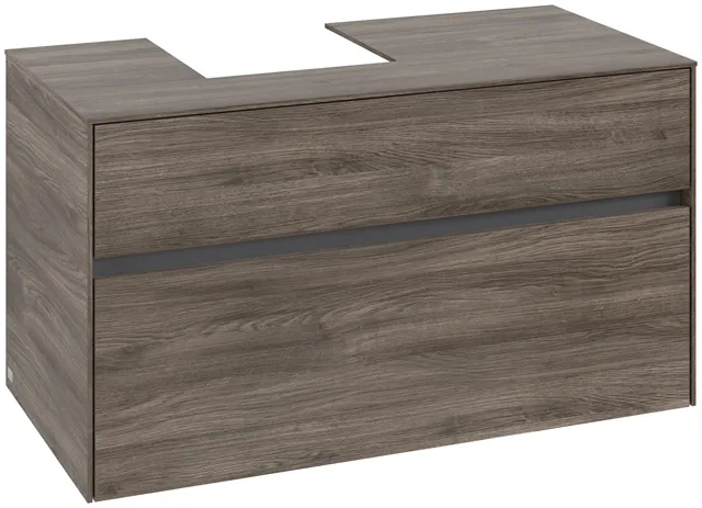 Villeroy & Boch Waschtischunterschrank „Collaro“ 1000 × 548 × 500 mm Stone Oak, ohne Beleuchtung, für Becken links