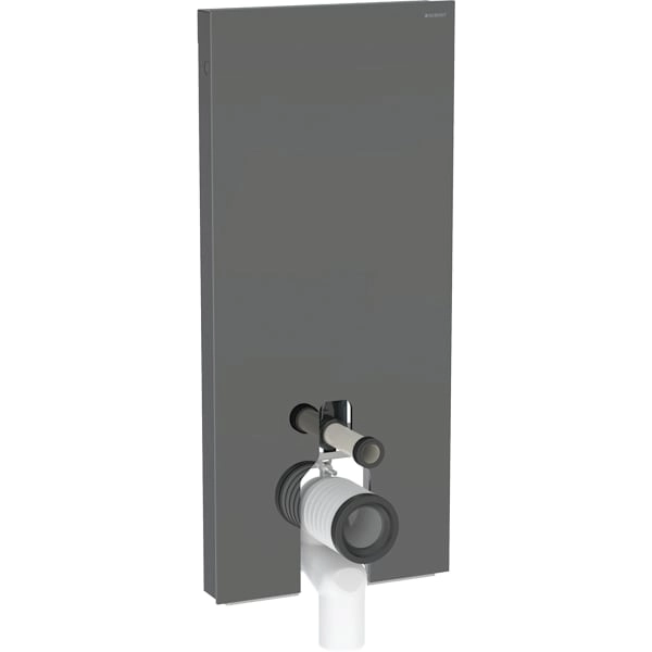 Monolith Plus Sanitärmodul für Stand-WC, 114 cm, Frontverkleidung aus Glas: Glas lava, Aluminium schwarzchrom Monolith Plus Sanitärmodul für Stand-WC, 114 cm, Frontverkleidung aus Glas: Glas lava, Aluminium schwarzchrom