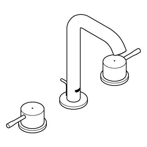 3-Loch-Waschtischbatterie Essence 20296_1, Zugstangen-Ablaufgarnitur 1 1/4''