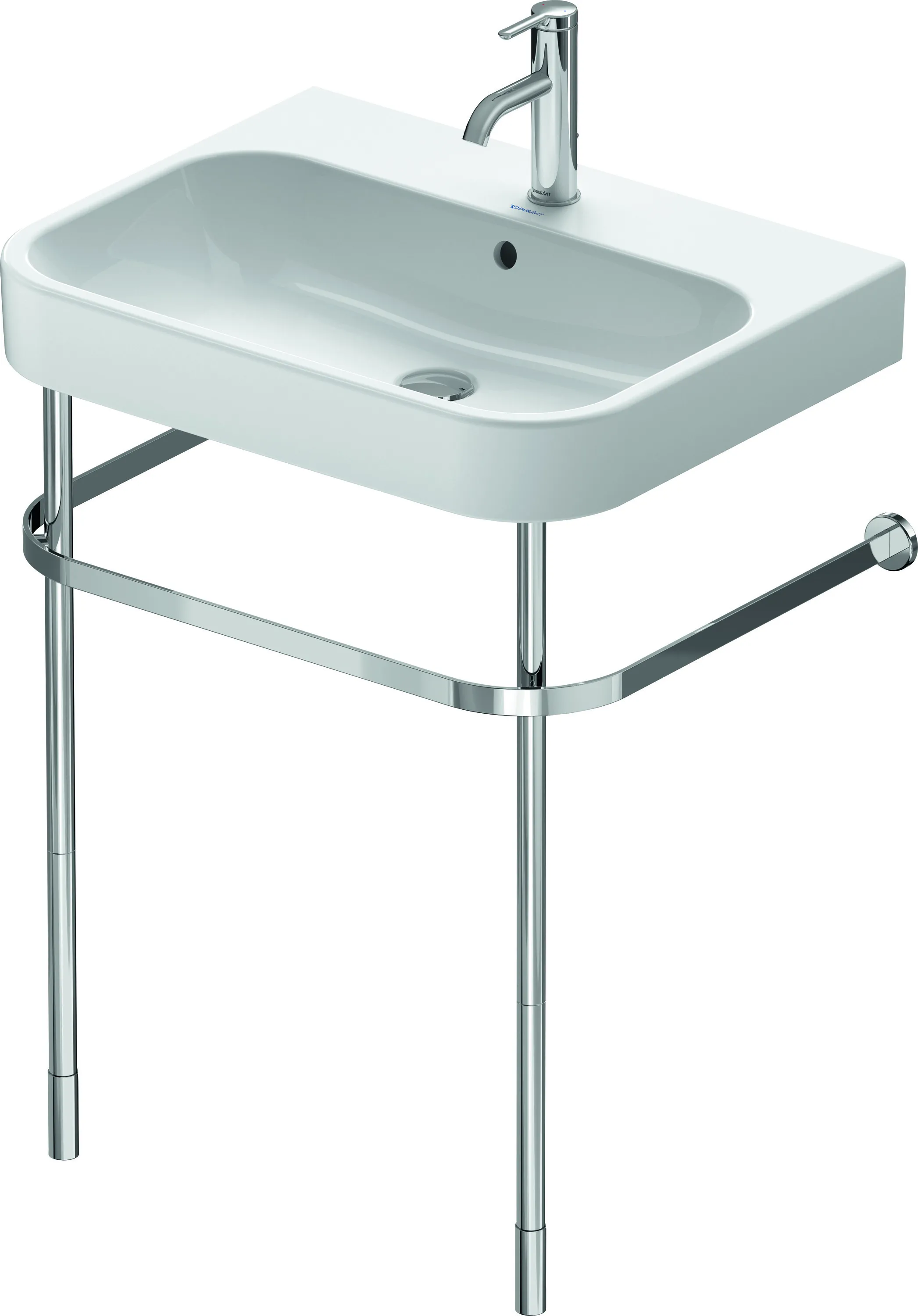 Duravit Happy D.2 Metallkonsole Chrom, höhenverstellbar, 491x623x750-800 mm, Bodenstehend mit Wandbefestigung