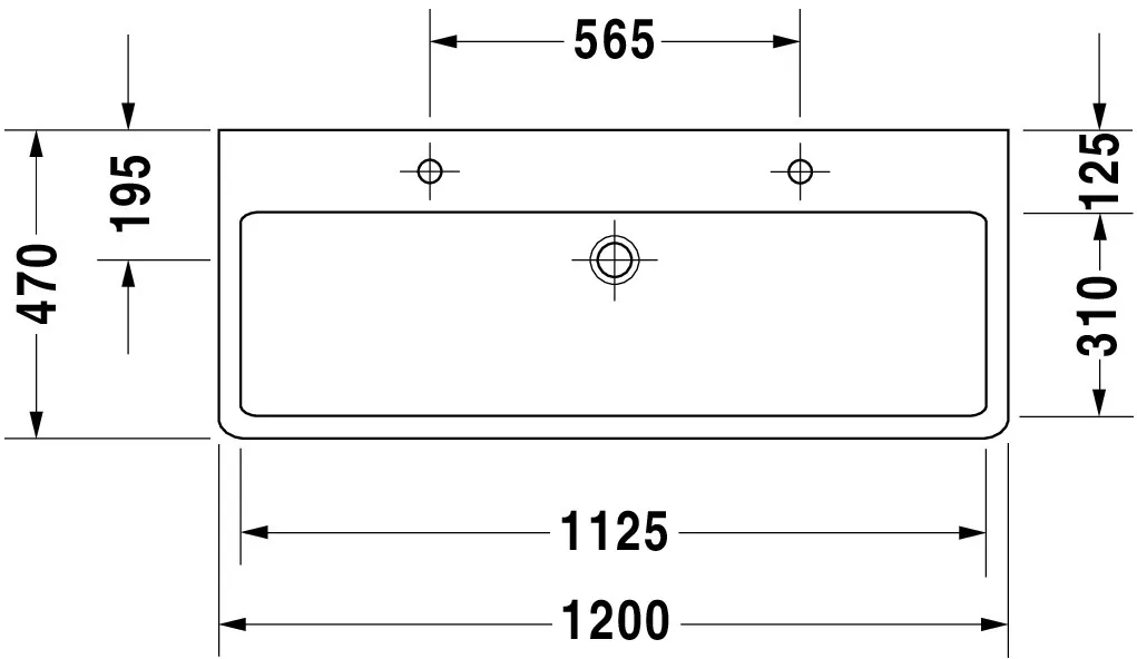 Wandwaschtisch „Vero“, mit Überlauf, Hahnlochposition mittig Wandwaschtisch „Vero“, mit Überlauf, Hahnlochposition mittig