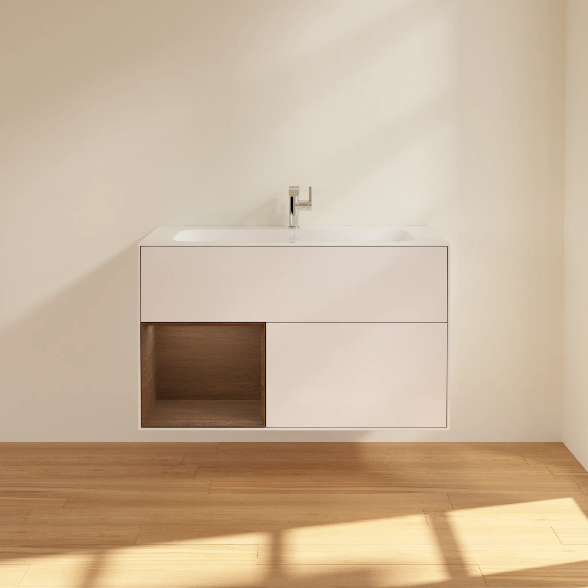 Villeroy & Boch Finion Waschbeckenunterschrank F03, 996x591x498mm, mit Beleuchtung, Holz