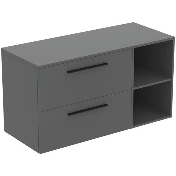 Ideal Standard i.life B 120cm Möbel-Set 2 Auszüge 2 offene Fächer Schwarz Quarzgrau Ideal Standard i.life B 120cm Möbel-Set 2 Auszüge 2 offene Fächer Schwarz Quarzgrau