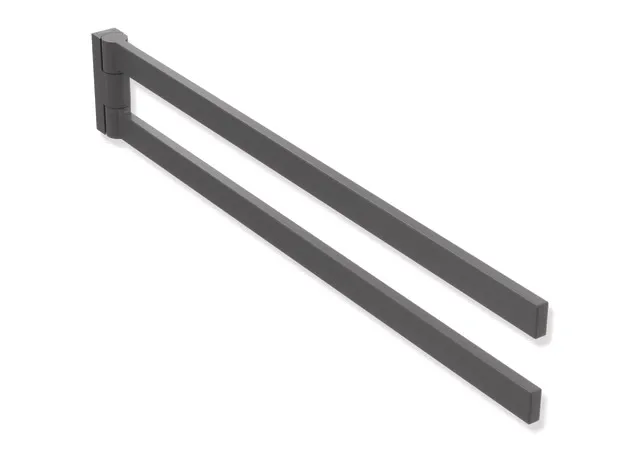Handtuchhalter, Edelstahl, pulverbeschichtet, zweiarmig, Länge 446 mm, Höhe 72 mm, in Farbe DC (Schwarz tiefmatt) Handtuchhalter, Edelstahl, pulverbeschichtet, zweiarmig, Länge 446 mm, Höhe 72 mm, in Farbe DC (Schwarz tiefmatt)
