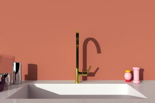 Küchenarmatur Gusto Ausladung 204mm eckiger Auslauf Brushed Gold Küchenarmatur Gusto Ausladung 204mm eckiger Auslauf Brushed Gold