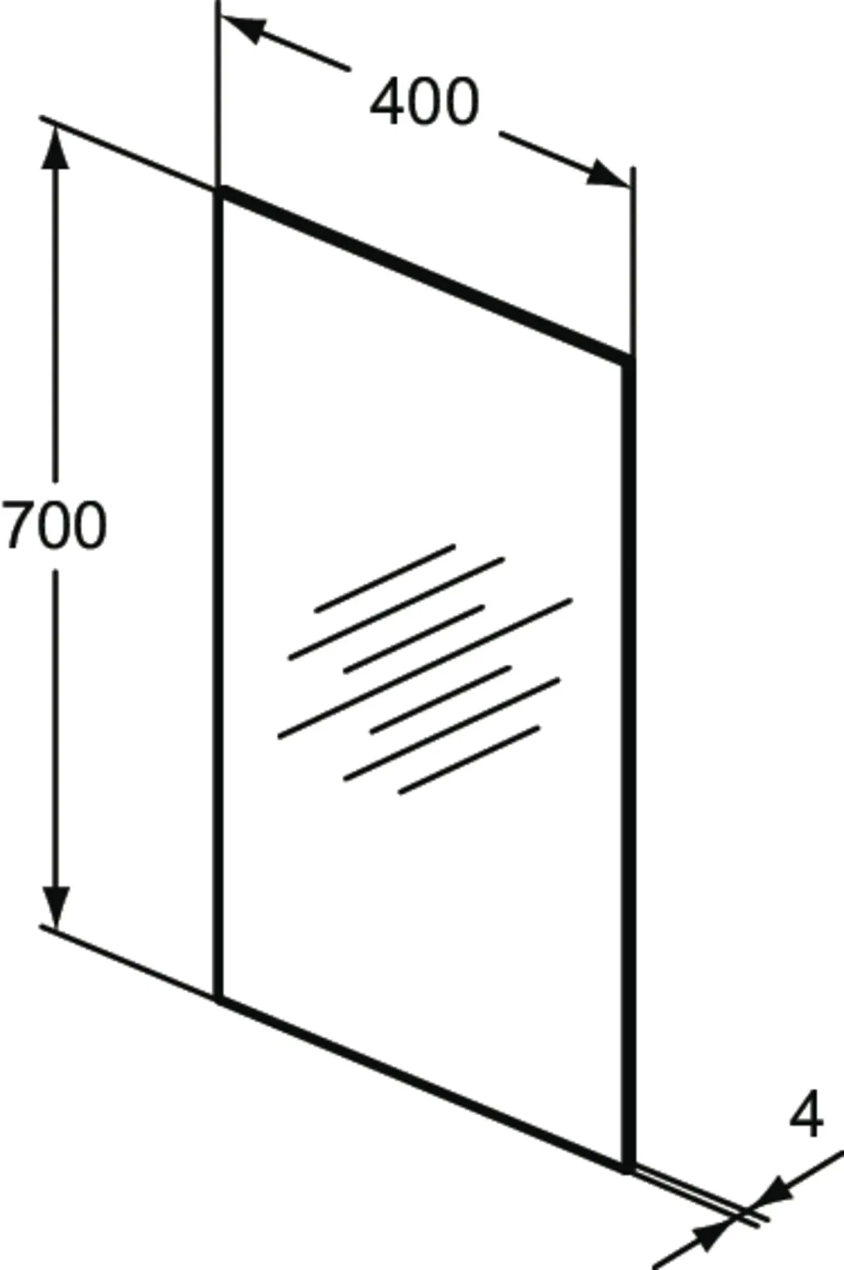 Ideal Standard Mirror&Light Wandspiegel, 400x20x700mm