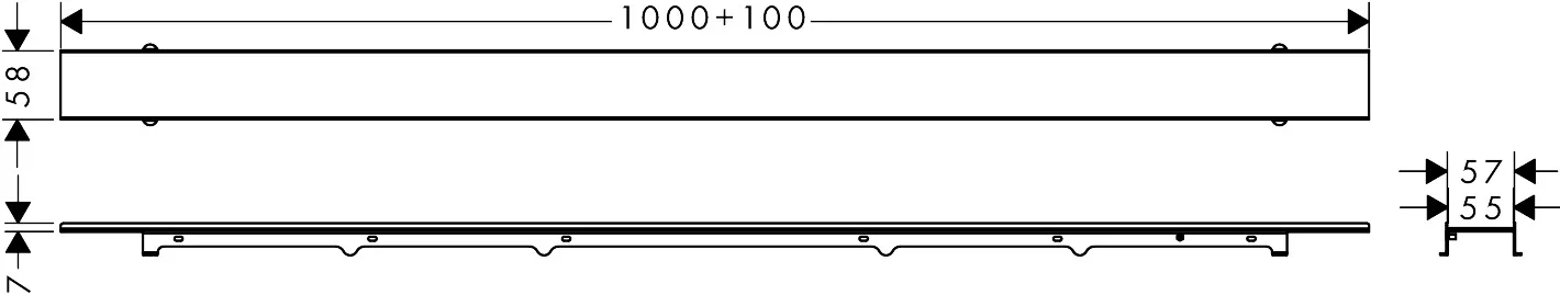 RainDrain Rock Duschrinne 1000 mm kürzbar und befliesbar RainDrain Rock Duschrinne 1000 mm kürzbar und befliesbar