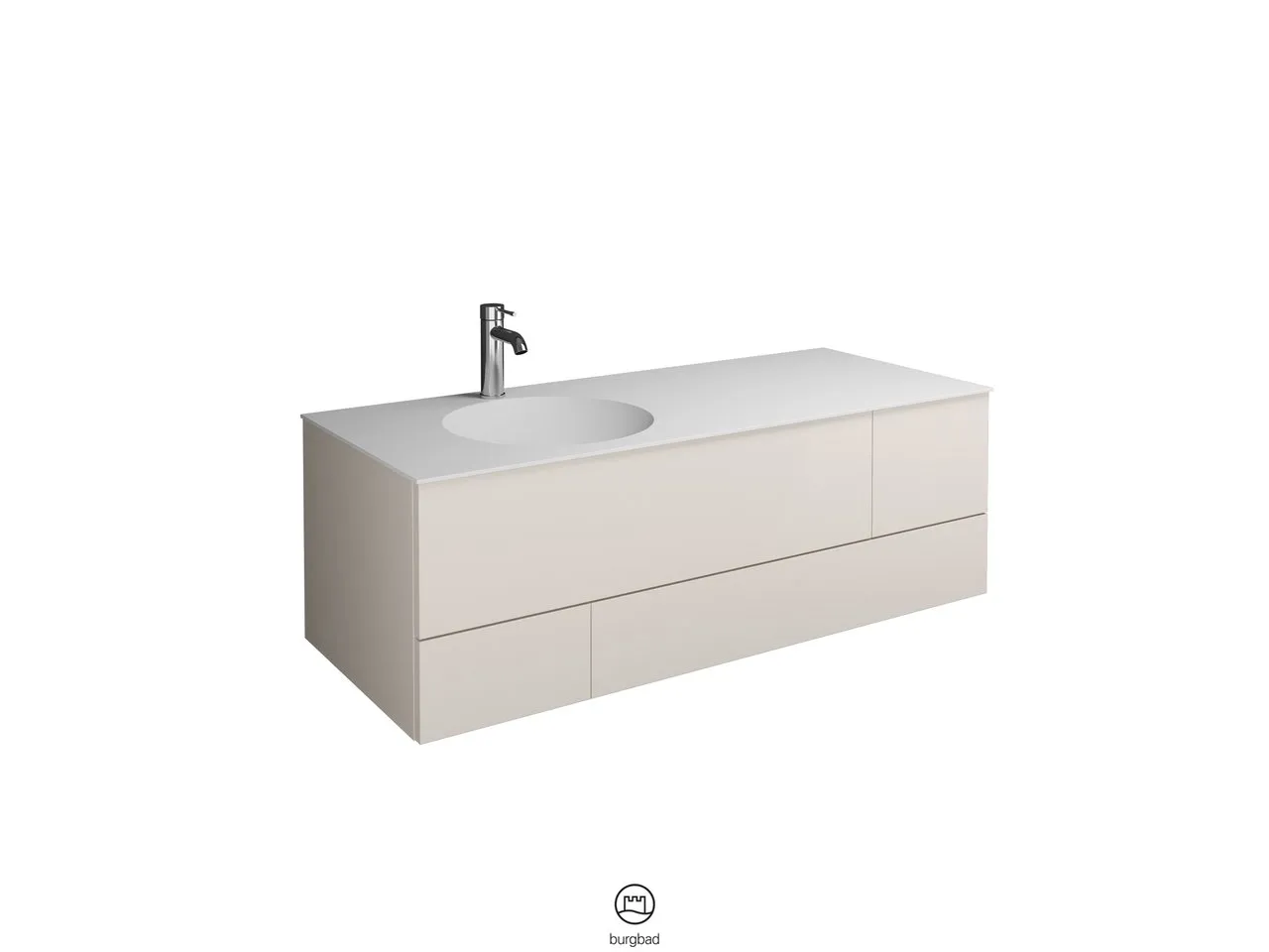 burgbad Coco HGL Waschtischset SFHR120 Mineralguss