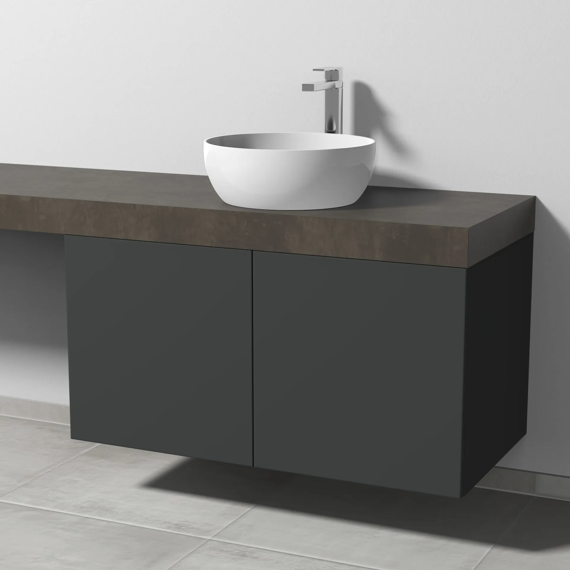 Sanipa Waschtischunterschrank „2morrow“ 1000 × 510 × 520 mm in Graphit (matt)