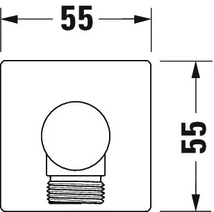 Duravit Wandanschlussbogen Brausen und Zubehör Ersatzteil, Schwarz Matt, Maße 55x102 Eck. Duravit Wandanschlussbogen Brausen und Zubehör Ersatzteil, Schwarz Matt, Maße 55x102 Eck.