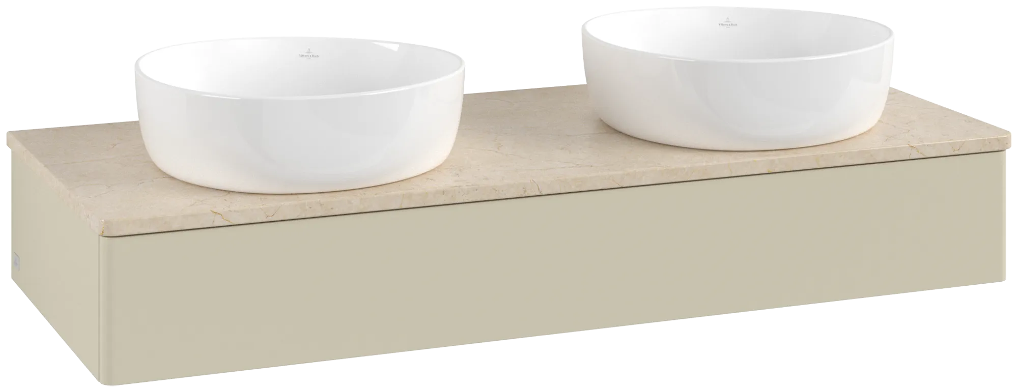 Villeroy & Boch Antao Waschbeckenunterschrank L13_1 1200x190x500mm Silk Grey Matt Lacquer / Botticino