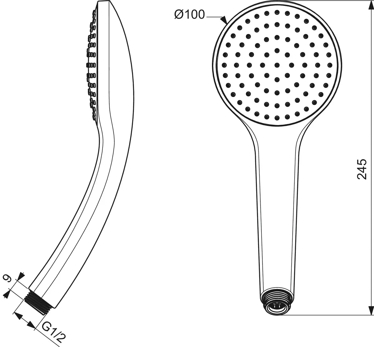 Ideal Standard IdealRain B9402AA Handbrause, Ø 100 mm, Chrom Ideal Standard IdealRain B9402AA Handbrause, Ø 100 mm, Chrom