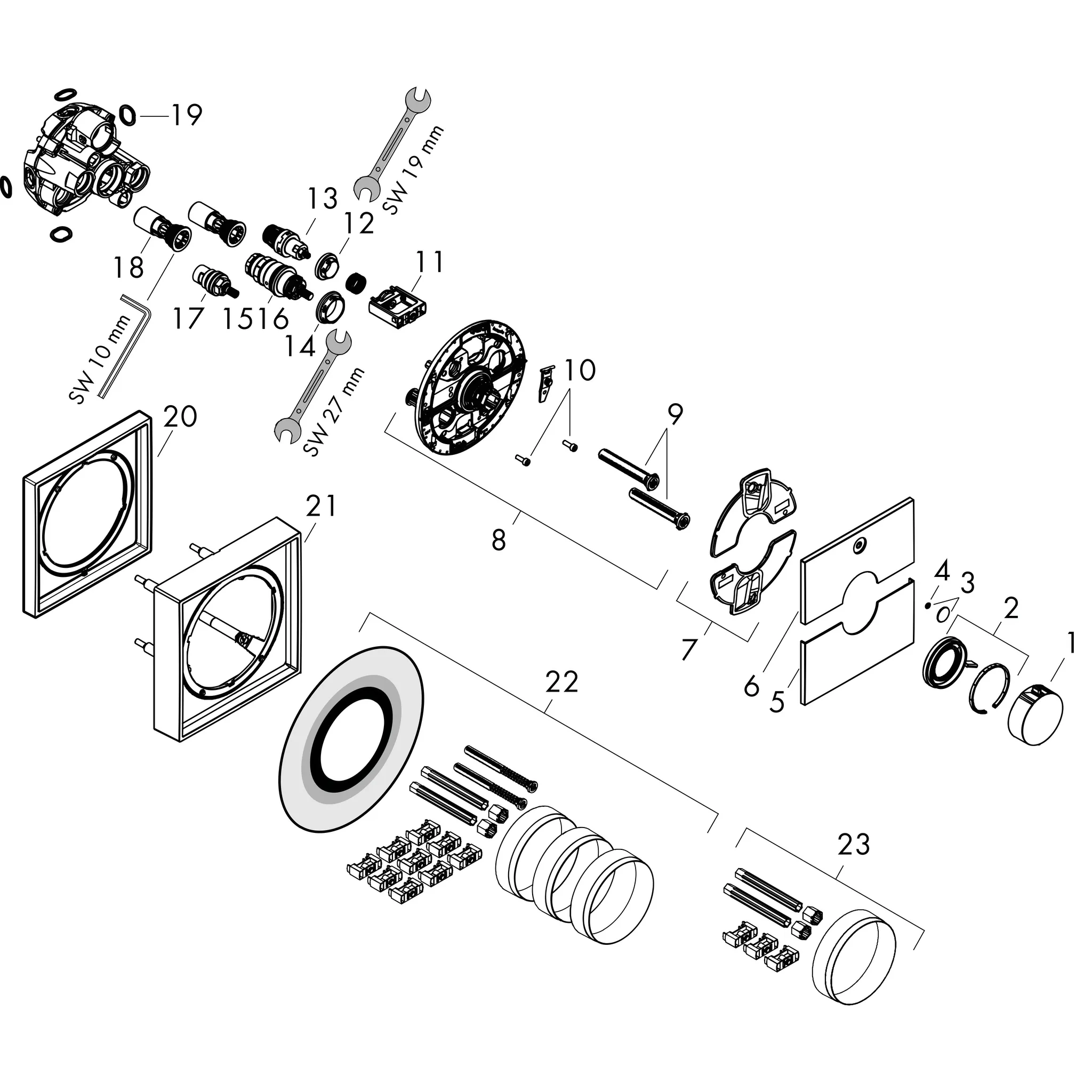 ShowerSelect Comfort E Thermostat Unterputz für 1 Verbraucher Chrom ShowerSelect Comfort E Thermostat Unterputz für 1 Verbraucher Chrom